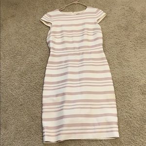 JCrew pink and white striped dress, size 8